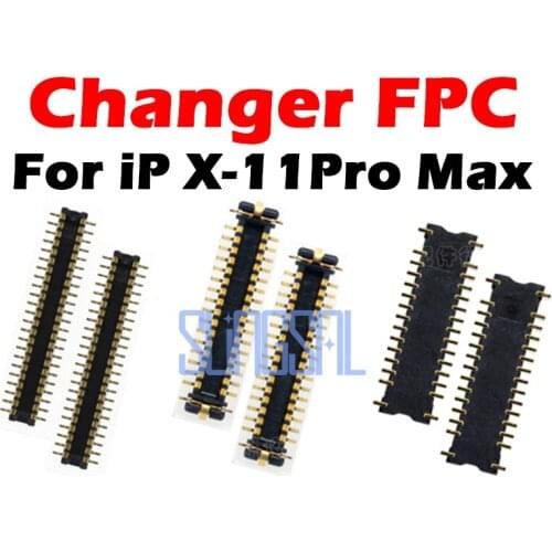 2pcs Original Charger Charging Dock Plug Port FPC Connector For iP X XS Max XR 11 Pro Max On Motherboard Logic Board Flex Cable