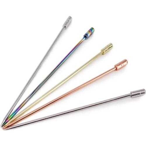 4pcs/lot 304 Stainless steel cocktail wine needle sign fruit Pick toothpick fork Bar bartending tool 4 colors