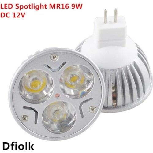 50pcs New Dimmable MR16 9W EPISTAR LED Light Spotlight Warm White White Cool White Spotlight Lamp Bulb Free Shipping