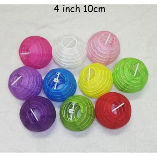 50 Pieces 4 Inch 10cm 10 Colors Beautiful Mini Chinese Paper Lanterns For Party and Wedding Decoration Hanging Paper Balloon