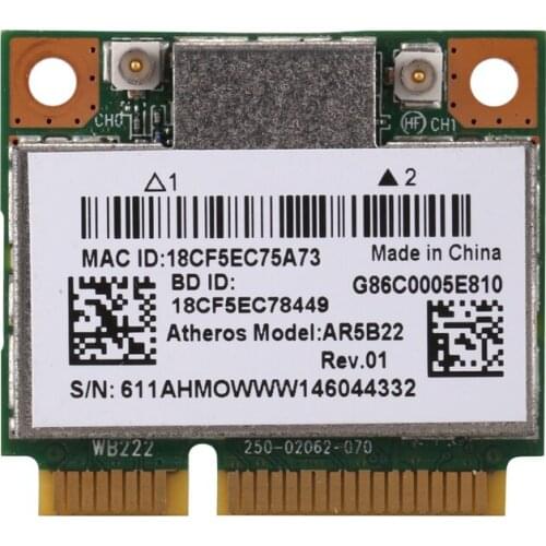 AR5B22 2.4/5GHz Dual Band Wifi Card 802.11Ac Bluetooth 4.0 Wireless WLAN Card for Lenovo Y400 Y500 Y410P S215 U330 U430