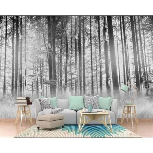 Beibehang Custom wallpaper 3d mural hand-painted european nostalgic birch elk tv living room sofa background wall 3d wallpaper