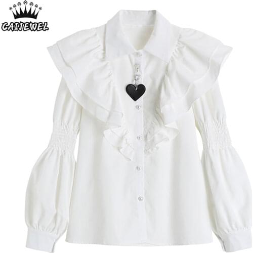 Блузки с воланом CAIJEWEL China At AliExpress