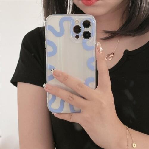 2021 Straight TPU Phone Case For iPhone 12 Mini/11/12Pro Max XR XS Max Simple Ins Precision Funda Cover For iPhone SE 7 8Plus