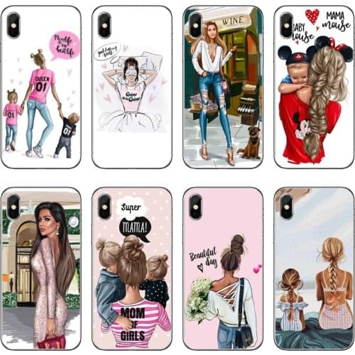 Fashion Black Brown Hair Mom Girl Queen For Xiaomi Redmi Note 6 5 5A 4 3 pro S2 5 plus 6A 4A 4x Pocophone F1 cover case
