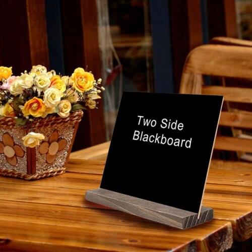 1Set Wood Tabletop Chalkboard Double Sided Blackboard Message Board Children Kids Toy M17F