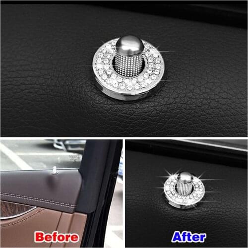 For Mercedes Benz E W213 E200 E220 E250 Door Bolt Lock Pin Switch Trim Button Refit Modify Artificial Crystal Diamond Decal