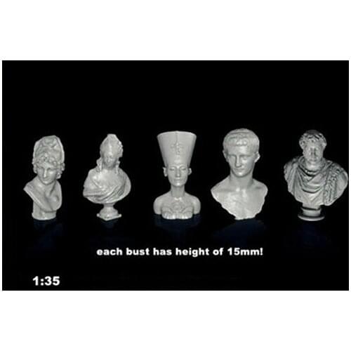 New Unassembled 1/35 ancient Small Busts of Famous People (5pcs) Resin Figure Unpainted Model Kit