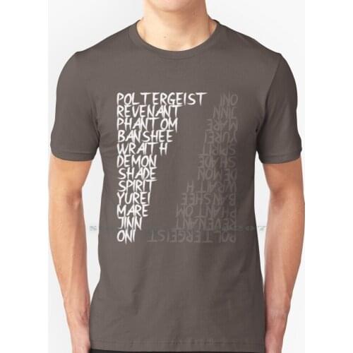 Ghost Names T Shirt 100% Pure Cotton Ghosts Spirits Phasmophobia Ghost Hunting Video Games Fan Art Fandom Revenant Demon Oni