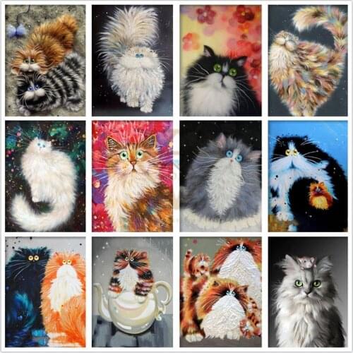 Kim Haskins cat painting DIY 5D diamond painting animal cat cartoon diamond embroidery full set of mosaic home decoration