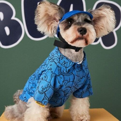 Kawaii Pet Dog Shirt for Small Medium Dogs Autumn Korea Bear Dog Tshirt French Bulldog Shirts New Arrival Schnauzer Costume