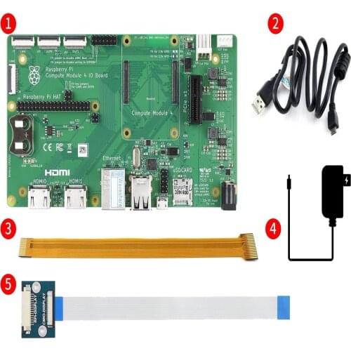 Raspberry Pi Compute Module 4 Kit, With Official IO Board, And Optional 7inch Touch ,USB 2.0,Dual-Display Support