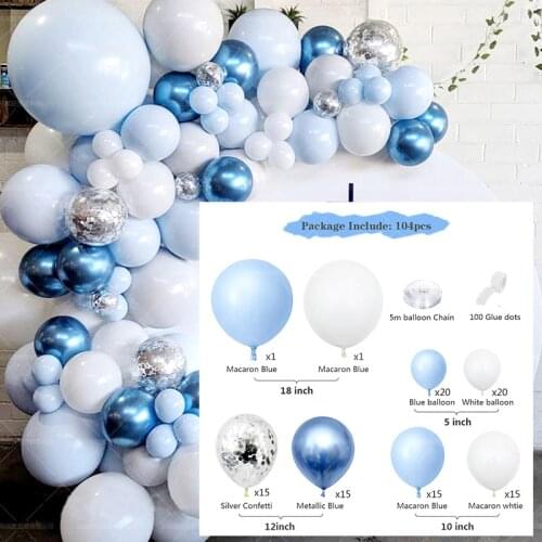 Macaron Blue Ocean Decoration Latex Balloon Birthday Party Supplies Balloon Chain Set Decorations Party Baby Shower Decorations