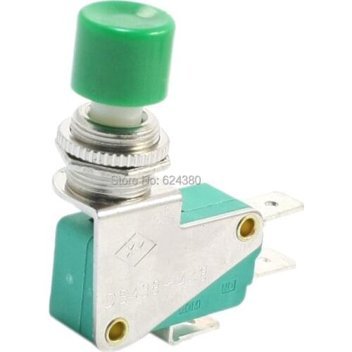 Green Cap Momentary Push Button Miniature Micro Switch E-Switch SPDT 1 NO 1 NC DS438-448