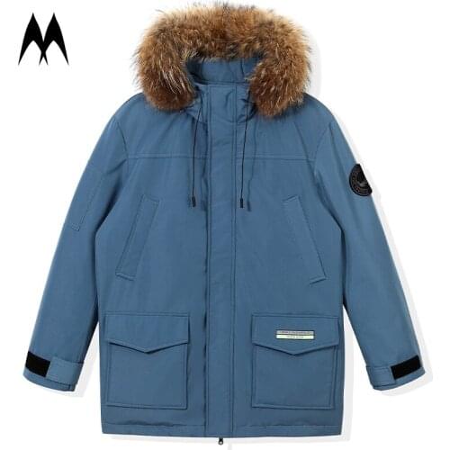Fur Collar Duck Down Jacket Coat Men 2021 Brand New Hooded Coats Mens Fashion Parkas Hombres Chaqueta Male Thick Warm Clothing
