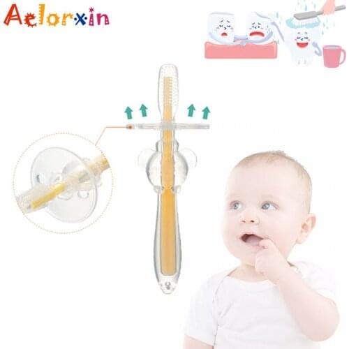 Soft Silicone Toothbrush High Quality Baby Teether Toys Teething Dental Care Toothbrush Nursing Gift for Infant