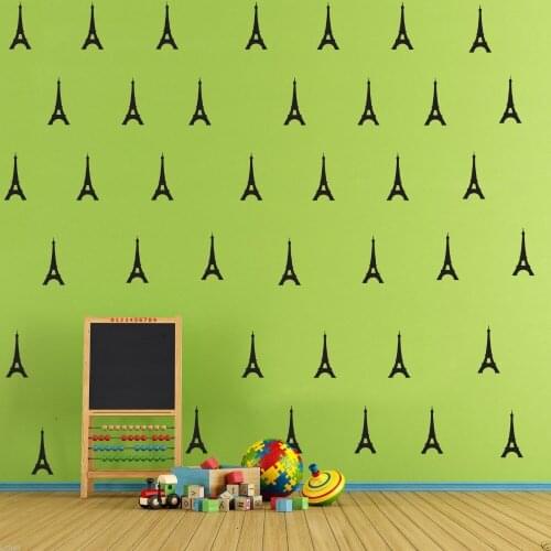 Set of 56pieces 7x15cm Eiffel Tower Decal Removable DIY Wall Stickers Vinyl Decals Kids RooM Stickers KW-134