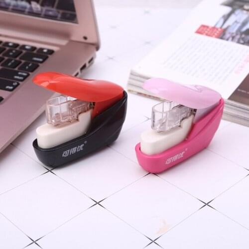 No Staples Nail Free Stapler Mini Cute Paper Book Binding Stapling Machine Stapleless Staplers Stationery School Office Supplies