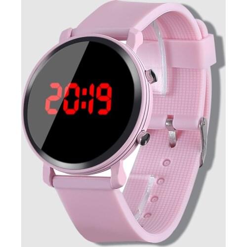 New Brand Round Women Watches Led Ladies Watch Silicone Wrist Watch Men Digital Watches Stainless Steel Case Clock Reloj Hombre