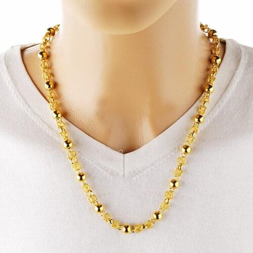 Mens 24K gold Dragon pattern necklaces Thick Golden Link Chain Necklace for Men Gift Boyfriend Dad Husband Dropshipping