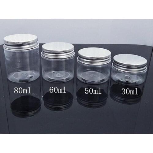 30-80ml Clear Plastic Cosmetic Cream Storage Jar Travel Empty Refillable Bottle