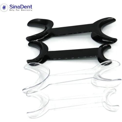 4Pcs Black / White Dental Cheek Retractor Double Headed T-Shape Lip Retractor Dental Mouth Opener Dentist Tools