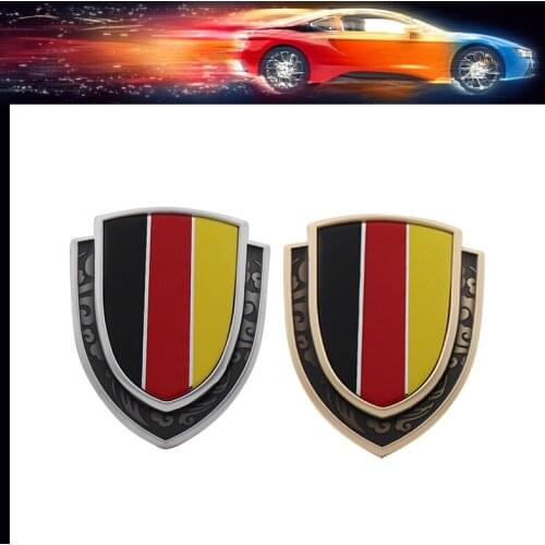 Shield Styling Germany German Deutsch Flag Fender Side trunk Nameplate Decal Emblem Badge Sticker