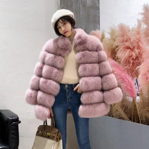 Simulation Fur Womens Jacket Medium Long Stand Collar Simulation Fur Coat Fox Fur Fur Womens Parker Jackets Womens Overcoat