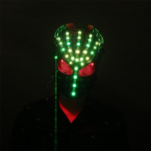 LED laser light skull mask Halloween Stage Dancing DJ Club Disco cosplay christmas Party AVP Luminious Mask