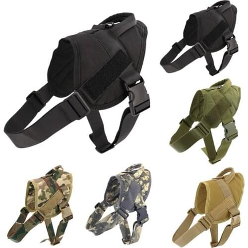 Tactical Dog Harness NO PULL MOLLE Dog Vest Leash 1000D Nylon Pet Clothes Adjustable Pet Training Supplies for Medium Large Dogs