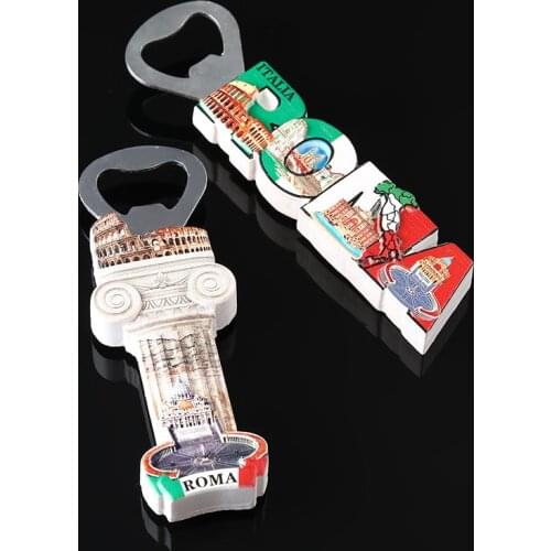 Creative ROMA Bottle Opener 3d Resin Magnets for Crafts Italian Roma Fridge Magnet Souvenir Kitchen Accessories Decoration Home