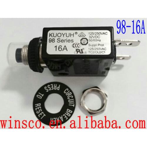16A Waterproof cap 100% NEW KUOYUH CIRCUIT BREAKER 98 SERIES 16A