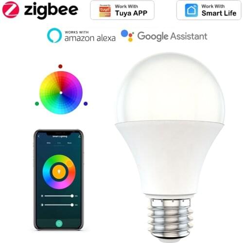 10W Zigbee 3.0 Smart LED RGBW Bulb E27 Light Lamp For Tuya Smart Life APP Automation Work With Alexa Google Home Smartthings