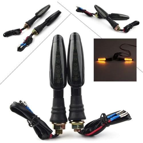 2Pcs Motorcycle Bike LED Amber Turn Signal Lights Indicator Blinker Lamp Light Universal For All Motorbikes