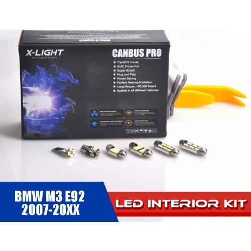23pcs Xenon White Premium LED Bulb Interior Light Kit for BMW M3 E92 2007-20XX +Install Tools 5630 SMD