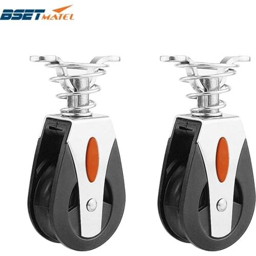 2X 1500Lbs Load Sheave Block Head Single Pulley Swivel Sailboat Plain Bearing Block Rope Runner Boat Pilates Accessories