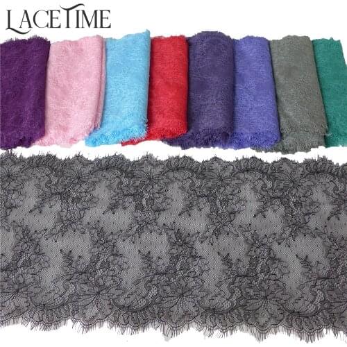 3 Meters Soft Nylon French Eyelash Lace Trim DIY Sewing Craft Sexy Underwear Lace Fabrics Black/White/Gray