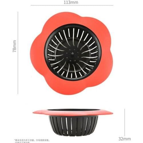 300pcs Flower Shaped Silicone Kitchen Sink Strainer Shower Sink Drains Cover sink colander Sewer Hair Filter Kitchen Accessories