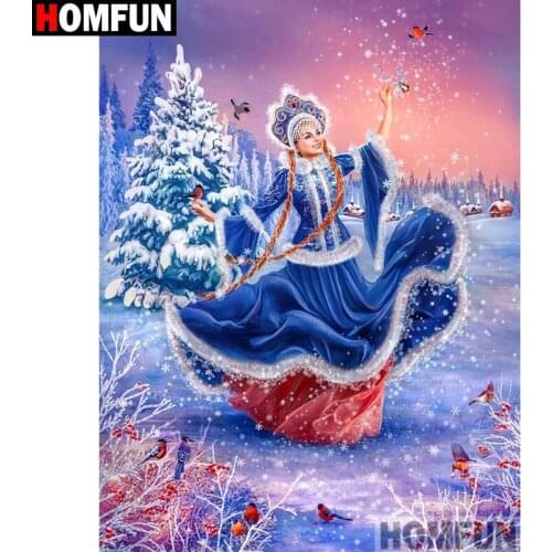 HOMFUN Full Square/Round Drill 5D DIY Diamond Painting "beauty" Embroidery Cross Stitch 5D Home Decor A07150