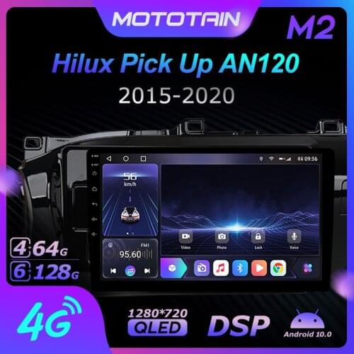 Mototain 6G+128G Android 10.0 Car Multimedia Radio Player for Toyota Hilux Pick Up Ai120 2015 - 2020 Auto Head Unit 4G LTE SPDIF