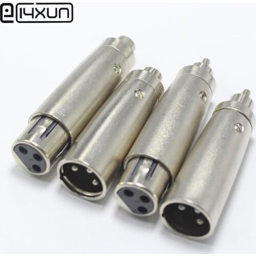 EClyxun 1pcs RCA to XLR 3Pin Connector Male Female Plug jack AV Audio Connector MIC Karaoke Speaker Adapter