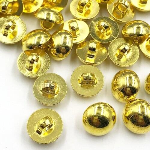 50/100 pcs 12mm electroplated gold button clothing sewing accessories DIY crafts decoration childrens handmade buttons PT333
