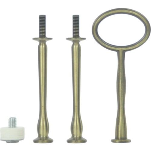 Hot Selling 3 Tier Bakeware Plate Bronze Wholesale Wedding Ovals Shape Metal Fitting Mini Cake Stand Handle