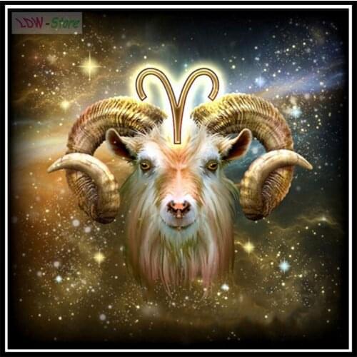 5D DIY full Square drill Diamond painting Cross stitch Aries Zodiac constellation Diamond embroidery Mosaic decor craft NEW1120