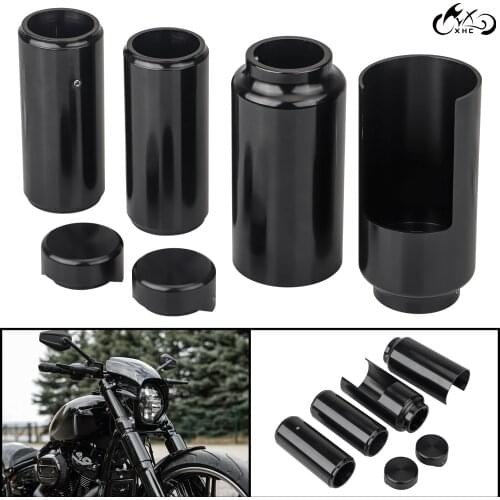 Motorcycle Full Black Upper&Lower Fork Cover Upper Tube Cap For Harley Softail Breakout FXBR FXBRS 2018-Later