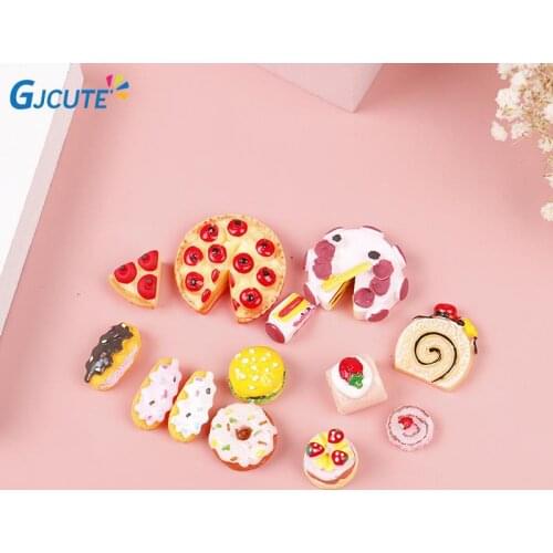 10pcs Birthday Cherry Cake Simulation Food Miniature Figurine Pretend Play Kitchen Toy Doll House DIY Accessories Gift Baby Gift