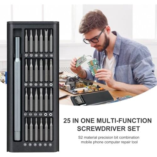 25 In 1 Screwdriver Set Precision Magnetic Screw Driver Bits Torx Bit Handle PC Laptop Watch Phone Repair Screwdrive Kit Tools