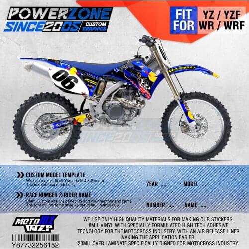 PowerZone Customized Team Graphics Backgrounds Decals 3M Custom Stickers For YAMAHA YZF250 450 06-09 WR250F/450F 07-13 07-11 152