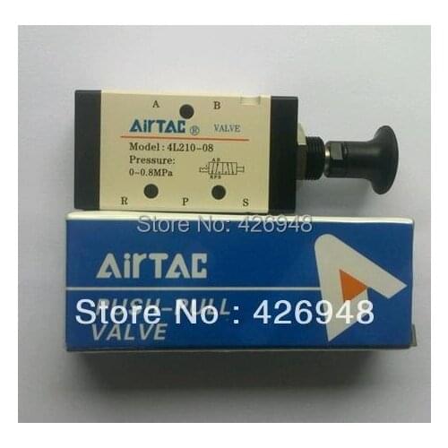 New type 1/4'' Port Size 4L210-08 Manual Push Pull Valve 5/2 way,5 port 2 position pneumatic air Hand Lever Solenoid Valve