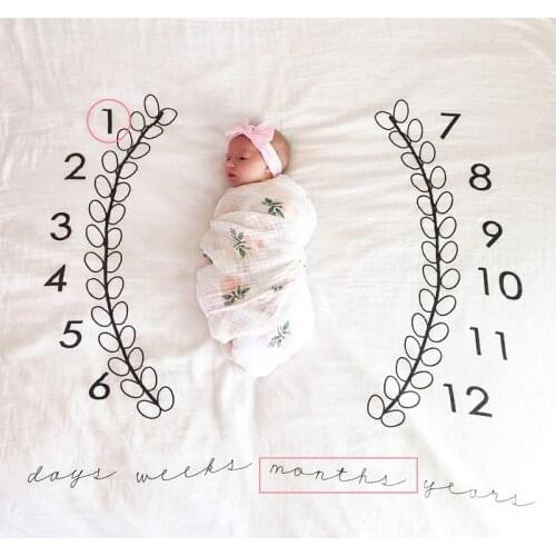 Infant Baby Milestone Blanket Photo Photography Prop Blankets Backdrop Cloth Calendar Bebe Boy Girl Photo Accessories 100x100cm